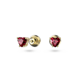 SWAROVSKI STILLA STUD EARRINGS, HEART, RED, GOLD-TONE PLATED 5639133