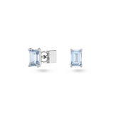 SWAROVSKI STILLA STUD EARRINGS, OCTAGON CUT, BLUE, RHODIUM PLATED 5639134