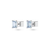 SWAROVSKI STILLA STUD EARRINGS, OCTAGON CUT, BLUE, RHODIUM PLATED 5639134