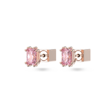 SWAROVSKI STILLA STUD EARRINGS, RECTANGULAR CUT, PINK, ROSE GOLD-TONE PLATED 5639136