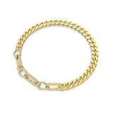 SWAROVSKI DEXTERA NECKLACE, STATEMENT, MIXED LINKS, WHITE, GOLD-TONE PLATED 5639332