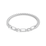 SWAROVSKI DEXTERA NECKLACE, STATEMENT, MIXED LINKS, WHITE, RHODIUM PLATED 5639333