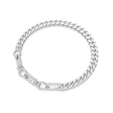 SWAROVSKI DEXTERA NECKLACE, STATEMENT, MIXED LINKS, WHITE, RHODIUM PLATED 5639333