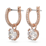 SWAROVSKI CONSTELLA DROP EARRINGS, ROUND CUT, WHITE, ROSE GOLD-TONE PLATED 5639975