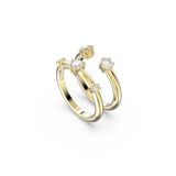 SWAROVSKI CONSTELLA RING, SET (2), ROUND CUT, WHITE, GOLD-TONE PLATED