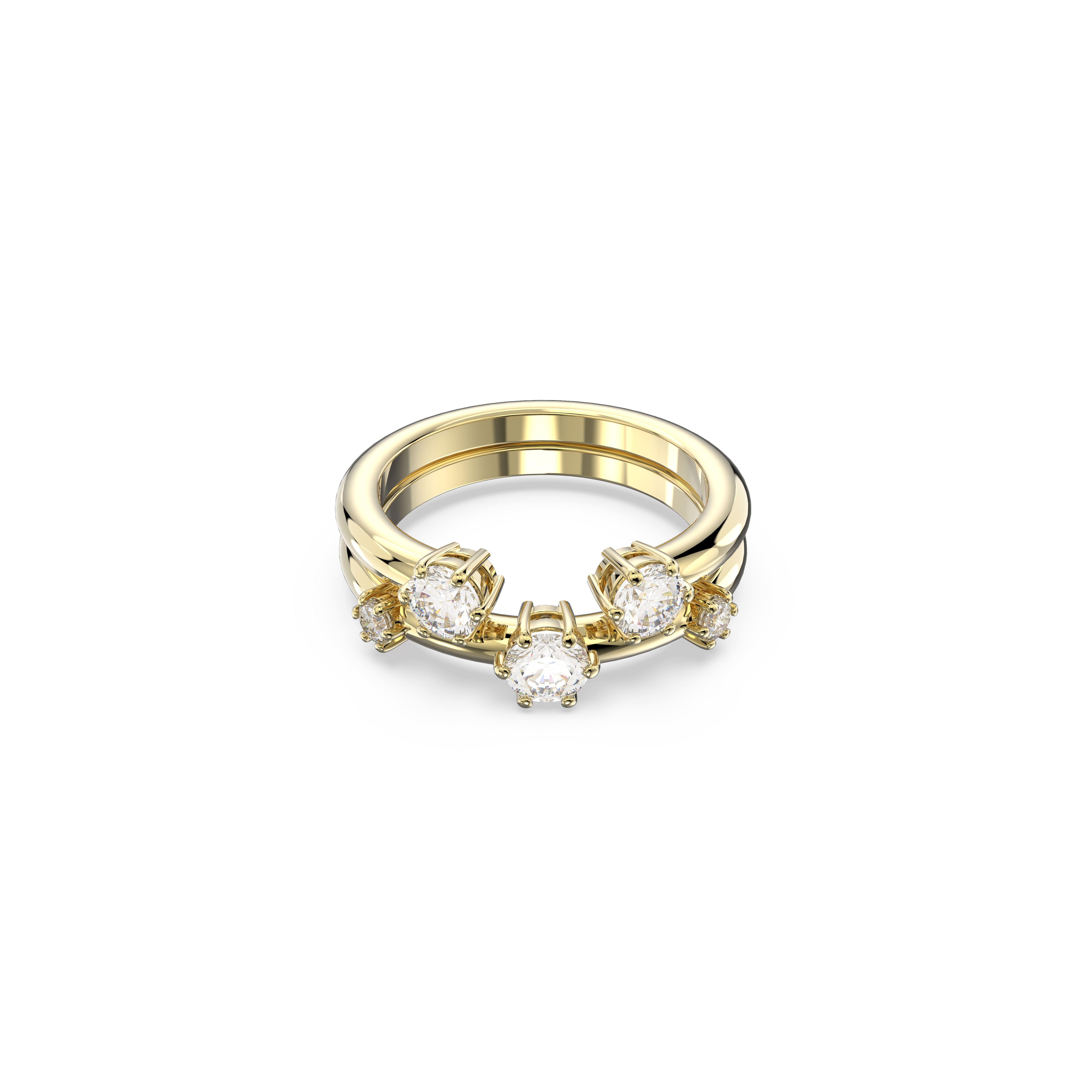 Swarovski Constella ring, Set (2), Round cut, White, Gold Swarovski Constella ring, Set (2), Round cut, White, Gold
