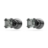 SWAROVSKI MILLENIA STUD EARRINGS, SQUARE CUT, BLACK, RUTHENIUM PLATED 5642511
