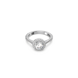 SWAROVSKI CONSTELLA COCKTAIL RING, ROUND CUT, PAVÉ, WHITE, RHODIUM PLATED
