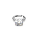 SWAROVSKI CONSTELLA COCKTAIL RING, SQUARE CUT, PAVÉ, WHITE, RHODIUM PLATED