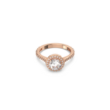 SWAROVSKI CONSTELLA COCKTAIL RING, ROUND CUT, PAVÉ, WHITE, ROSE GOLD-TONE PLATED