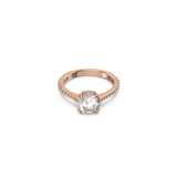 SWAROVSKI CONSTELLA COCKTAIL RING, PRINCESS CUT, PAVÉ, WHITE, ROSE GOLD-TONE PLATED