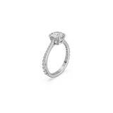 SWAROVSKI CONSTELLA COCKTAIL RING, PRINCESS CUT, PAVÉ, WHITE, RHODIUM PLATED