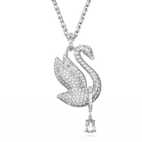 SWAROVSKI SWAROVSKI ICONIC SWAN NECKLACE, SWAN, LONG, WHITE, RHODIUM PLATED 5647546