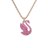 SWAROVSKI SWAROVSKI ICONIC SWAN PENDANT, SWAN, MEDIUM, PINK, ROSE GOLD-TONE PLATED 5647552