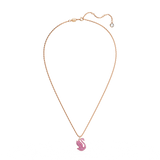 SWAROVSKI SWAROVSKI ICONIC SWAN PENDANT, SWAN, MEDIUM, PINK, ROSE GOLD-TONE PLATED 5647552