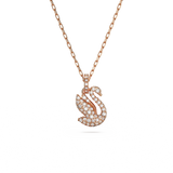 SWAROVSKI SWAROVSKI ICONIC SWAN PENDANT, SWAN, SMALL, WHITE, ROSE GOLD-TONE PLATED 5647555