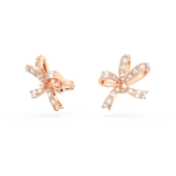 SWAROVSKI VOLTA STUD EARRINGS, BOW, SMALL, WHITE, ROSE GOLD-TONE PLATED 5647572