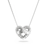 SWAROVSKI MATRIX PENDANT, MIXED CUTS, HEART, WHITE, RHODIUM PLATED 5647924
