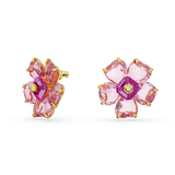 SWAROVSKI FLORERE STUD EARRINGS, FLOWER, PINK, GOLD-TONE PLATED 5650563