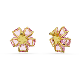 SWAROVSKI FLORERE STUD EARRINGS, FLOWER, PINK, GOLD-TONE PLATED 5650563