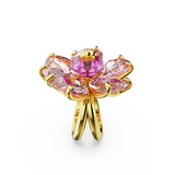 SWAROVSKI FLORERE COCKTAIL RING, FLOWER, PINK, GOLD-TONE PLATED