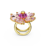 SWAROVSKI FLORERE COCKTAIL RING, FLOWER, PINK, GOLD-TONE PLATED