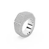 SWAROVSKI DEXTERA RING, OCTAGON SHAPE, PAVÉ, WHITE, RHODIUM PLATED