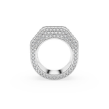 SWAROVSKI DEXTERA RING, OCTAGON SHAPE, PAVÉ, WHITE, RHODIUM PLATED