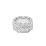 SWAROVSKI DEXTERA RING, OCTAGON SHAPE, PAVÉ, WHITE, RHODIUM PLATED