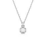 Swarovski Birthstone pendant, Square cut, April, White, Rhodium plated 5651704
