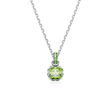 Swarovski Birthstone pendant, Square cut, August, Green, Rhodium plated 5651706