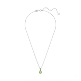 Swarovski Birthstone pendant, Square cut, August, Green, Rhodium plated 5651706