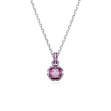 Swarovski Birthstone pendant, Square cut, February, Purple, Rhodium plated 5651708