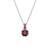 Swarovski Birthstone pendant, Square cut, January, Red, Rhodium plated 5651709