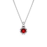 Swarovski Birthstone pendant, Square cut, January, Red, Rhodium plated 5651709