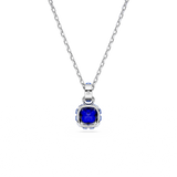 Swarovski Birthstone pendant, Square cut, September, Blue, Rhodium plated 5651790