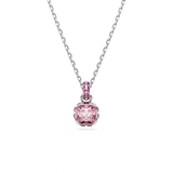Swarovski Birthstone pendant, Square cut, October, Pink, Rhodium plated 5651791