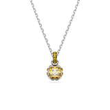 Swarovski Birthstone pendant, Square cut, November, Yellow, Rhodium plated 5651792