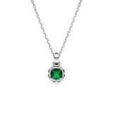 Swarovski Birthstone pendant, Square cut, May, Green, Rhodium plated 5651793