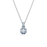 Swarovski Birthstone pendant, Square cut, March, Blue, Rhodium plated 5651794