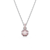 Swarovski Birthstone pendant, Square cut, June, Pink, Rhodium plated 5652044