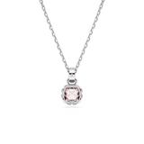 Swarovski Birthstone pendant, Square cut, June, Pink, Rhodium plated 5652044