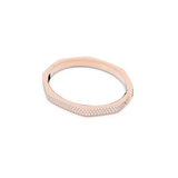 SWAROVSKI DEXTERA BANGLE, OCTAGON SHAPE, WHITE, ROSE GOLD-TONE PLATED