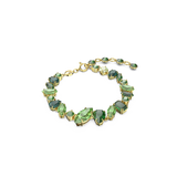 Swarovski Gema bracelet, Mixed cuts, Green, Gold-tone plated 5652822