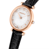 SWAROVSKI CRYSTALLINE WONDER WATCH, SWISS MADE, LEATHER STRAP, BLACK, ROSE GOLD-TONE FINISH 5653359