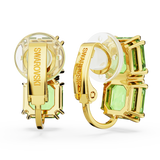 SWAROVSKI MILLENIA CLIP EARRINGS, SQUARE CUT, GREEN, GOLD-TONE PLATED 5654559