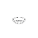 SWAROVSKI ATTRACT TRILOGY RING, ROUND CUT, WHITE, SILVER-TONE FINISH
