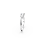 SWAROVSKI ATTRACT TRILOGY RING, ROUND CUT, WHITE, SILVER-TONE FINISH