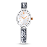 SWAROVSKI CRYSTAL ROCK OVAL WATCH, SWISS MADE, METAL BRACELET, WHITE, STAINLESS STEEL 5656878