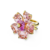 SWAROVSKI FLORERE COCKTAIL RING, FLOWER, PINK, GOLD-TONE PLATED